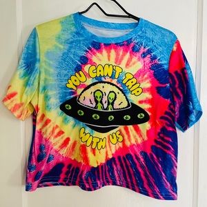 Tie Dye Alien Crop Top